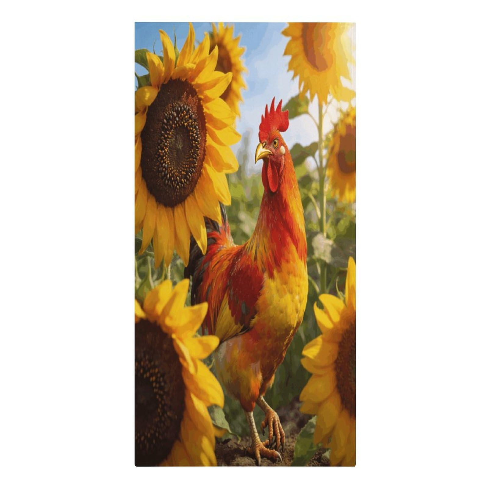 VstaDank Rooster Sunflowers Beach Towels Microfiber Absorbent Extra Large Bath Towels Quick Dry Lightweight Thin Pool Towel Soft Swim Travel Towel Beach Accessories for Adult Gift