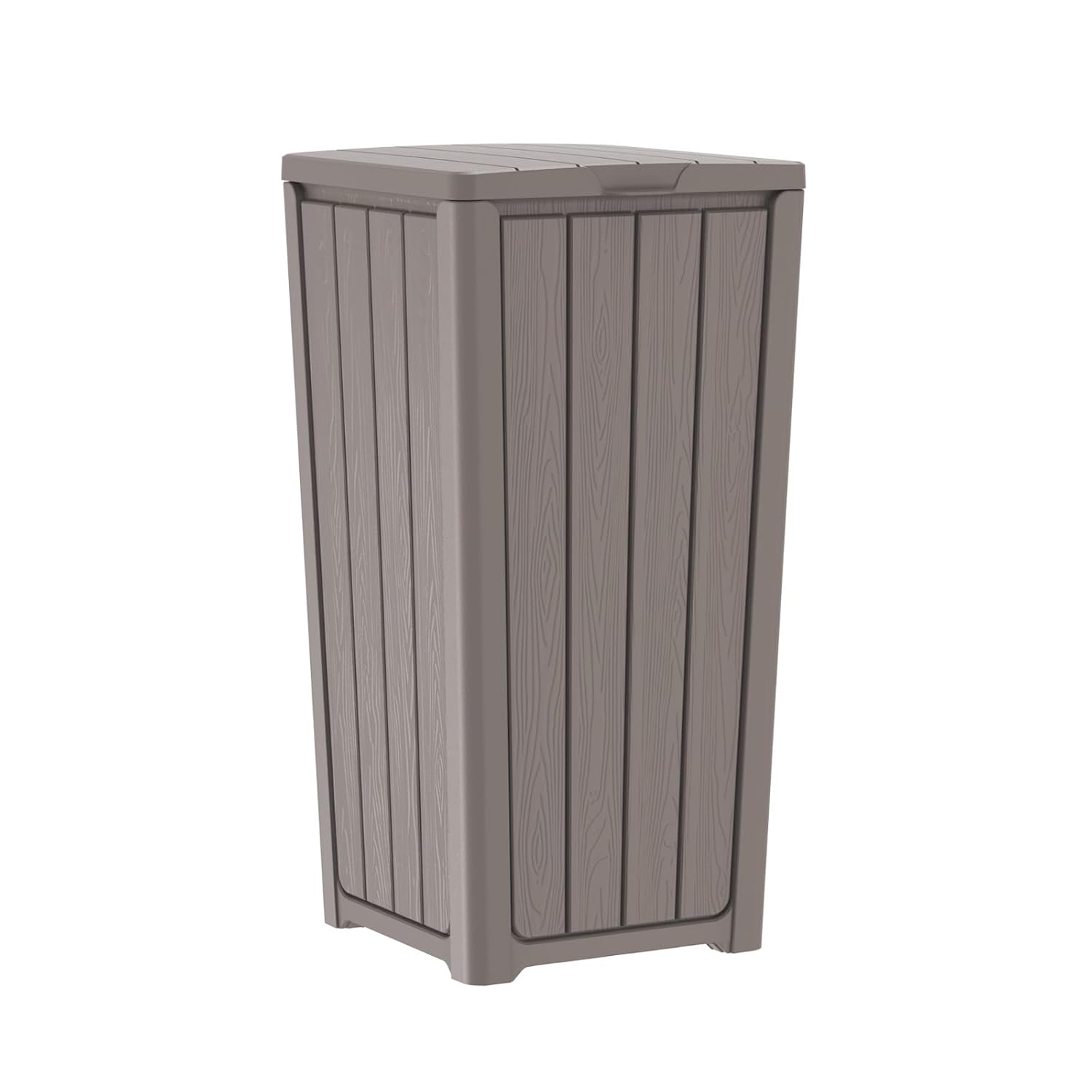Pepe Tee 23 Gallon Outdoor Garden Trash Can, Resin Waterproof Garbage Bin for Yard/Patio, 15.16"x15.55"x30.71"(Black)