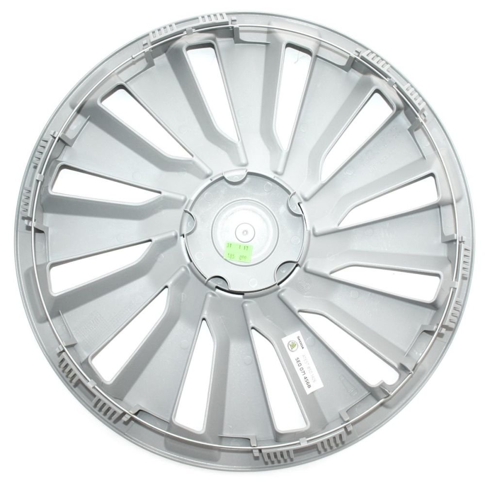 Skoda 5E0071456B Original Radkappen Set 16 Zoll Tekton 6.5Jx16 Radzierblenden 4X Radblenden Silber