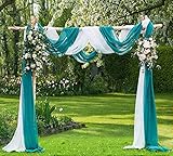 WARM HOME DESIGNS Wedding Arch Draping Fabric Bundle Has 2 216 Inch (18 Feet) Scarves in Teal &...