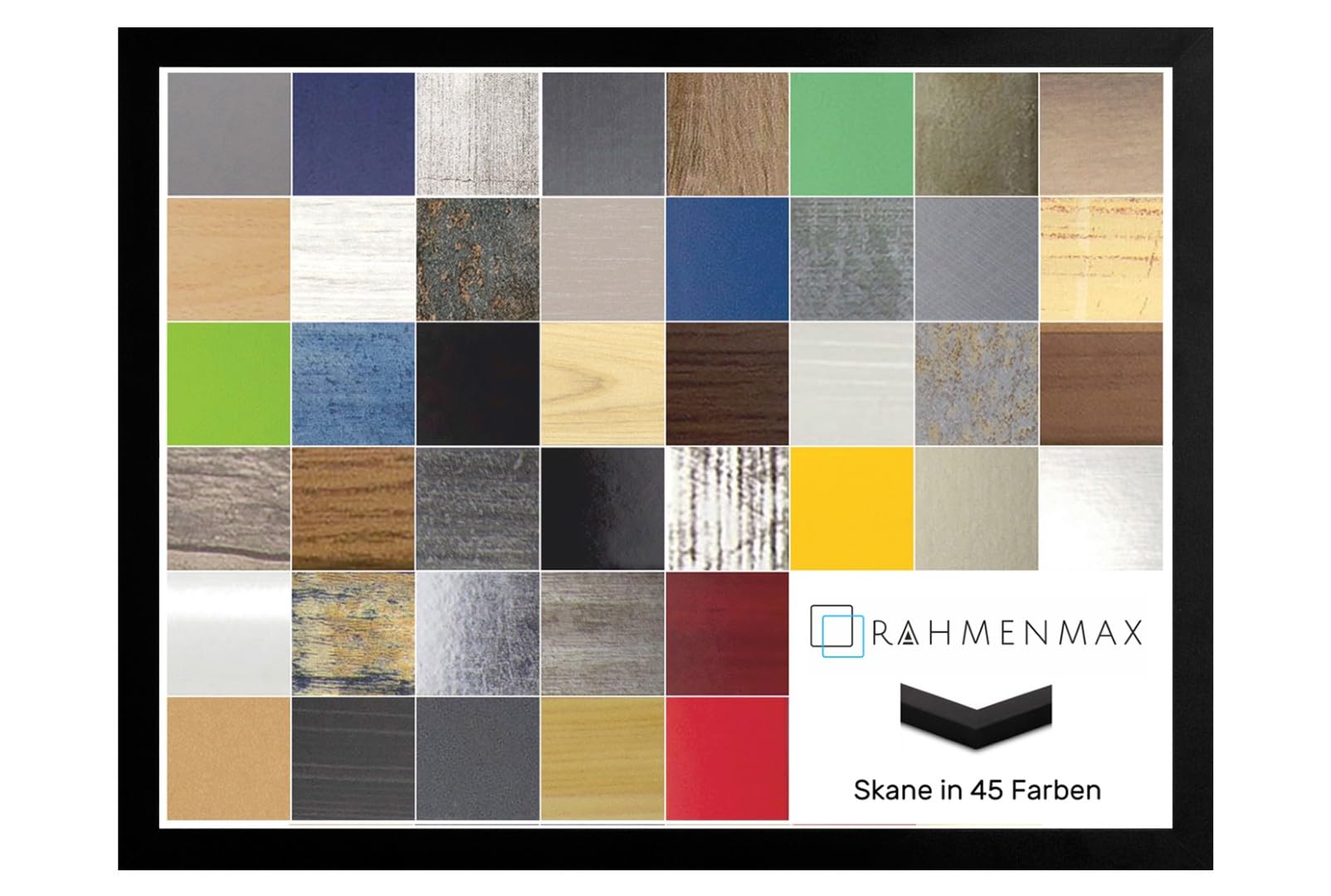 MDF Rahmen Skane für Bild 80x120cm Schwarz Matt mit Acrylglas