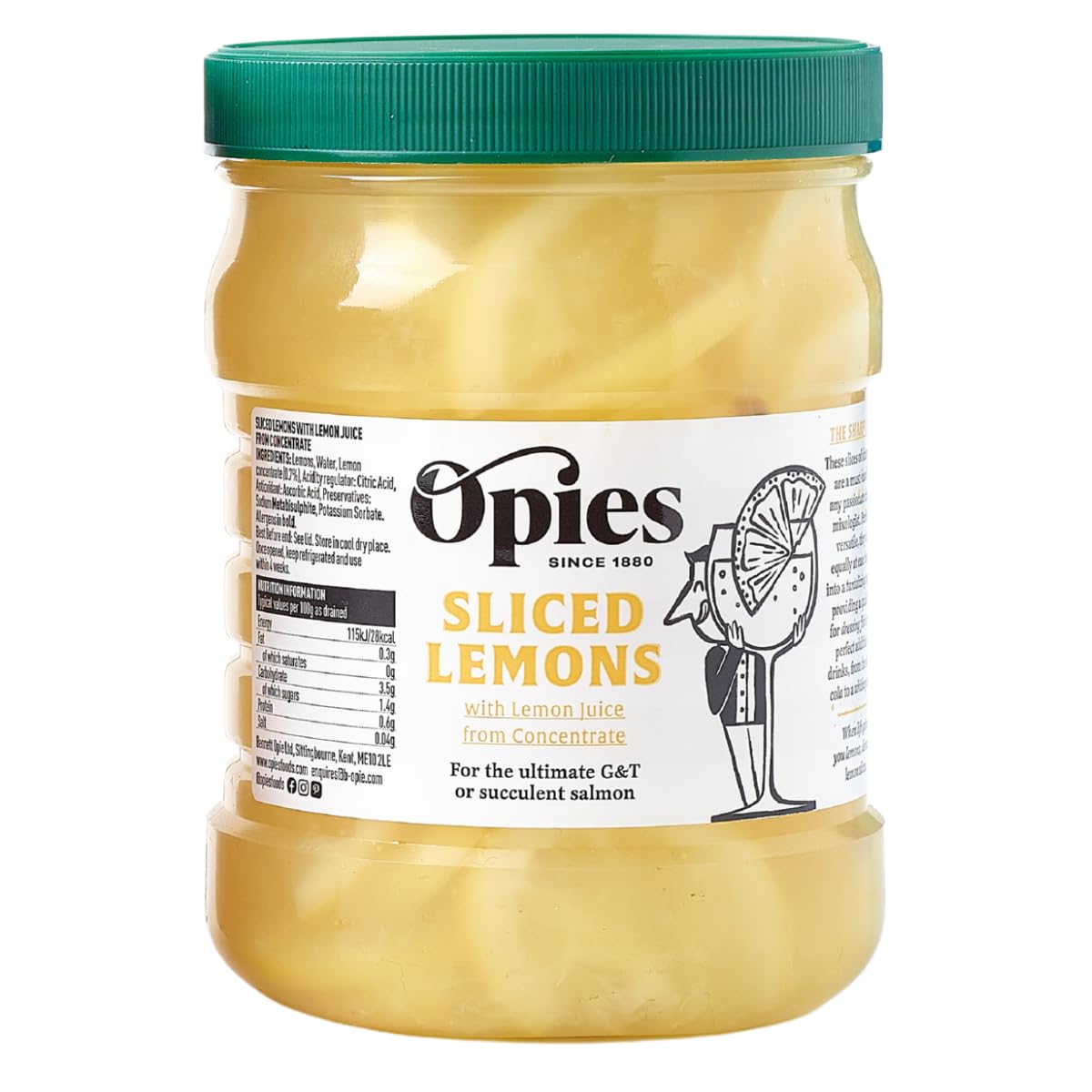 Sliced Lemons in Lemon Concentrate, 350g - Conveniently Prepped Lemons for Drinks, Desserts & Meals – Perfect Garnish for Cocktails, Teas, Cakes & Savoury Dishes