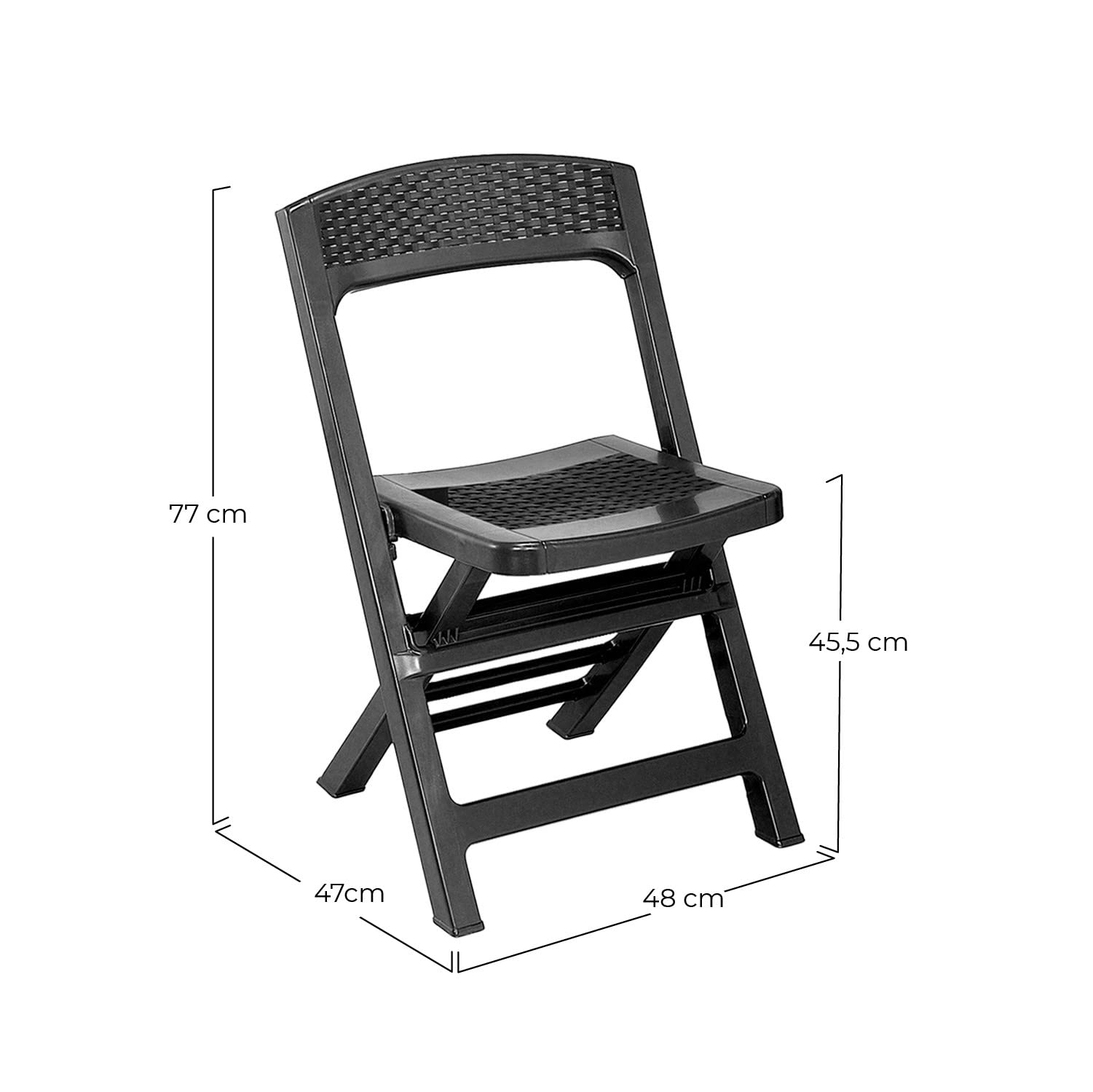 Sedia pieghevole in resina Asso 47 x 48 x 77 cm Progarden