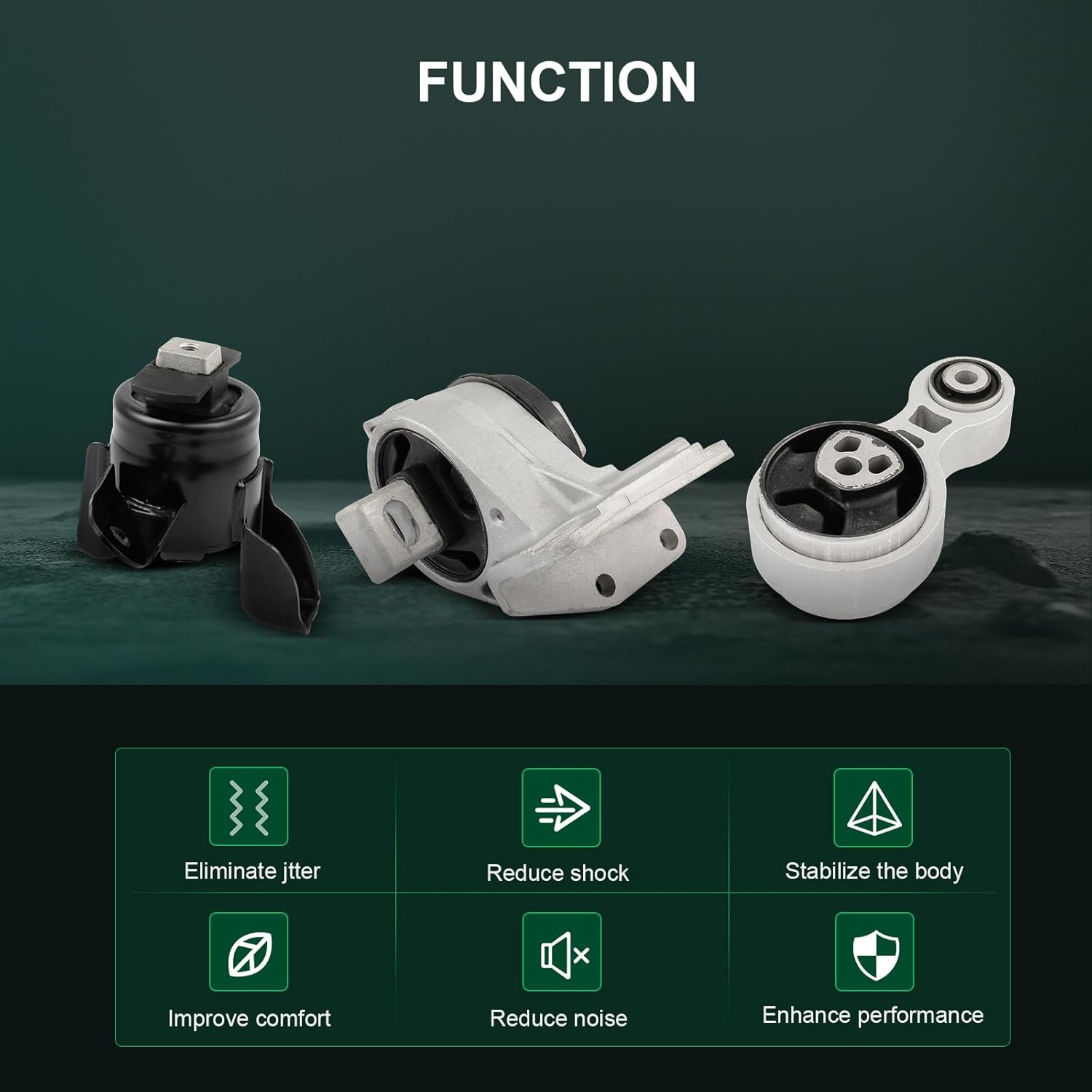 SCITOO Front Torque Strut and Manual Trans Mount Set Compatible for 2010-2012 for Ford for Fusion 2.5L, 2010-2011 for Mercury for Milan 2.5L Replacement for A4431 A5556 A5583