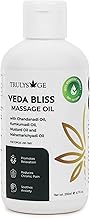 Trulysage Veda Bliss Massage Oil – Relieves Stress, Soothes Chronic Pain, Promotes Relaxation – With Chandanadi Oil, Kumkumadi Oil, Mustard Oil, 200ml – Ayurvedic Blend for Mind & Body Wellness
