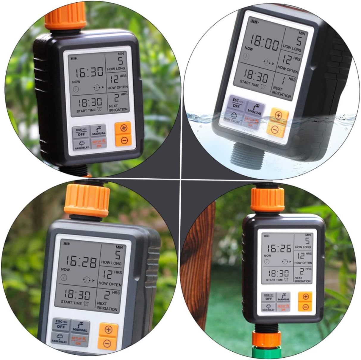 UPKOCH 1Set Digital Irrigation Timer for Garden Watering Automatic Sprinkler Controller with Manual Rain Delay Thread Programming Single Exit