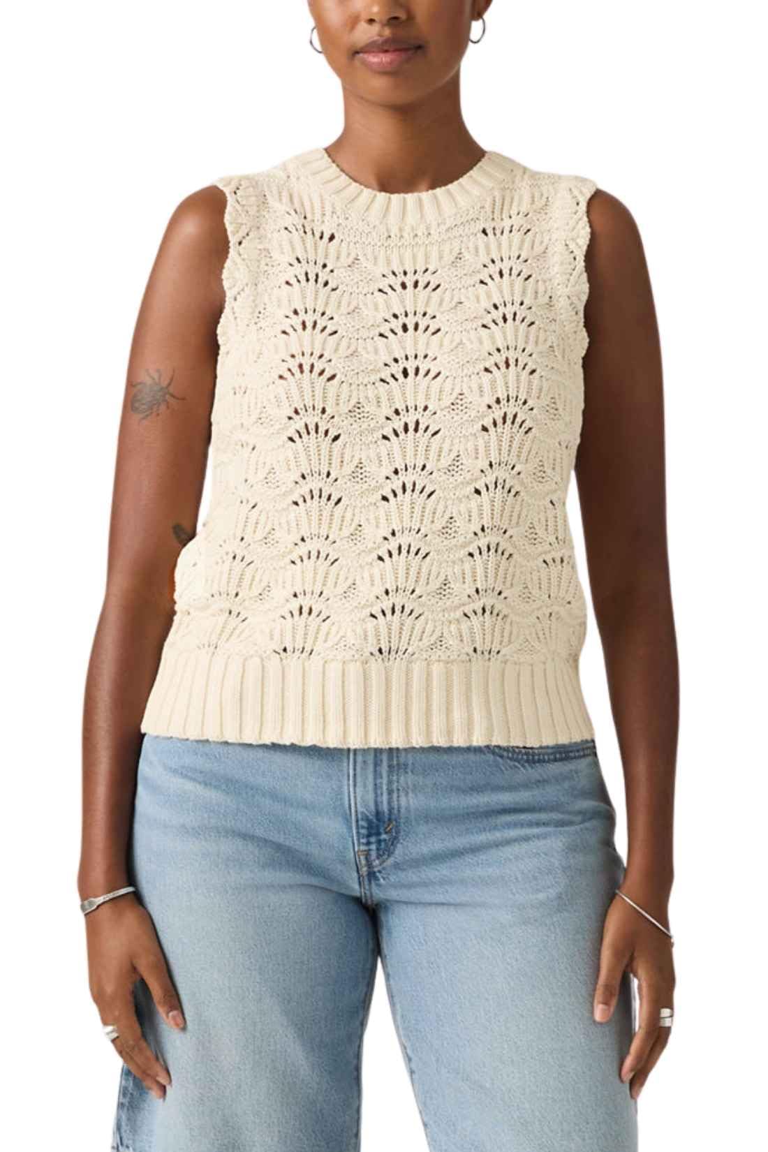 Levi's - Women's Hope Crochet Top, ivory (ral 1013), S