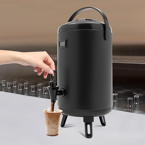 Miniatura 5 de Dispensador comercial de bebidas calientes de 10 litros con termómetro, urna de café de acero inoxidable, dispensador de bebidas calientes,