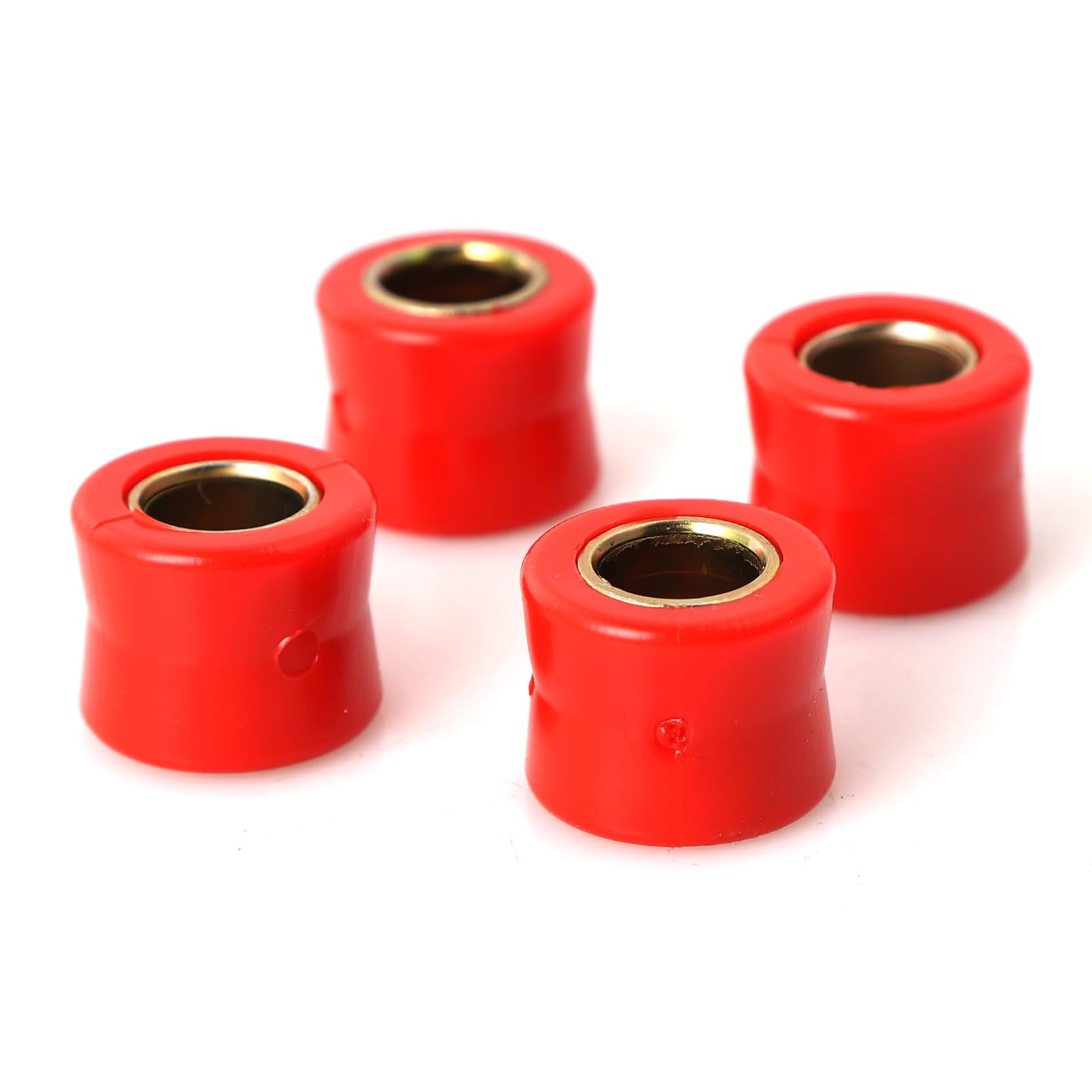 Minho 4Pcs 10MM Rear Shock Absorbing Suspension Bushing Set in Rubber Material Compatible with Most Motorcycles Scooter ATV UTV Go Kart,Red Color