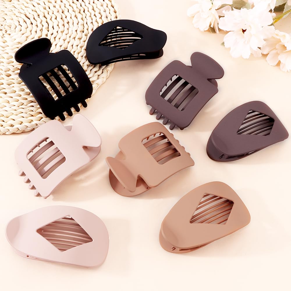 8 pinzas planas para el cabello para mujer, pinzas planas mate grandes, 2 estilos, sujeción fuerte, pinzas para mujer, accesorios de peinado grueso y fino 6