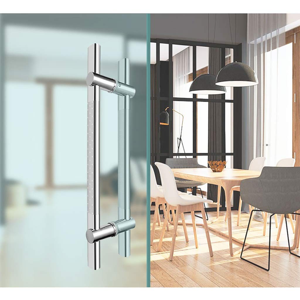 Manilla para Puerta de Cristal, Manilla Comercial de Tubo Plano de Acero Inoxidable Cepillado de Alta Resistencia para Puertas de Empuje y tracción/Manilla para Puerta de Madera, 3