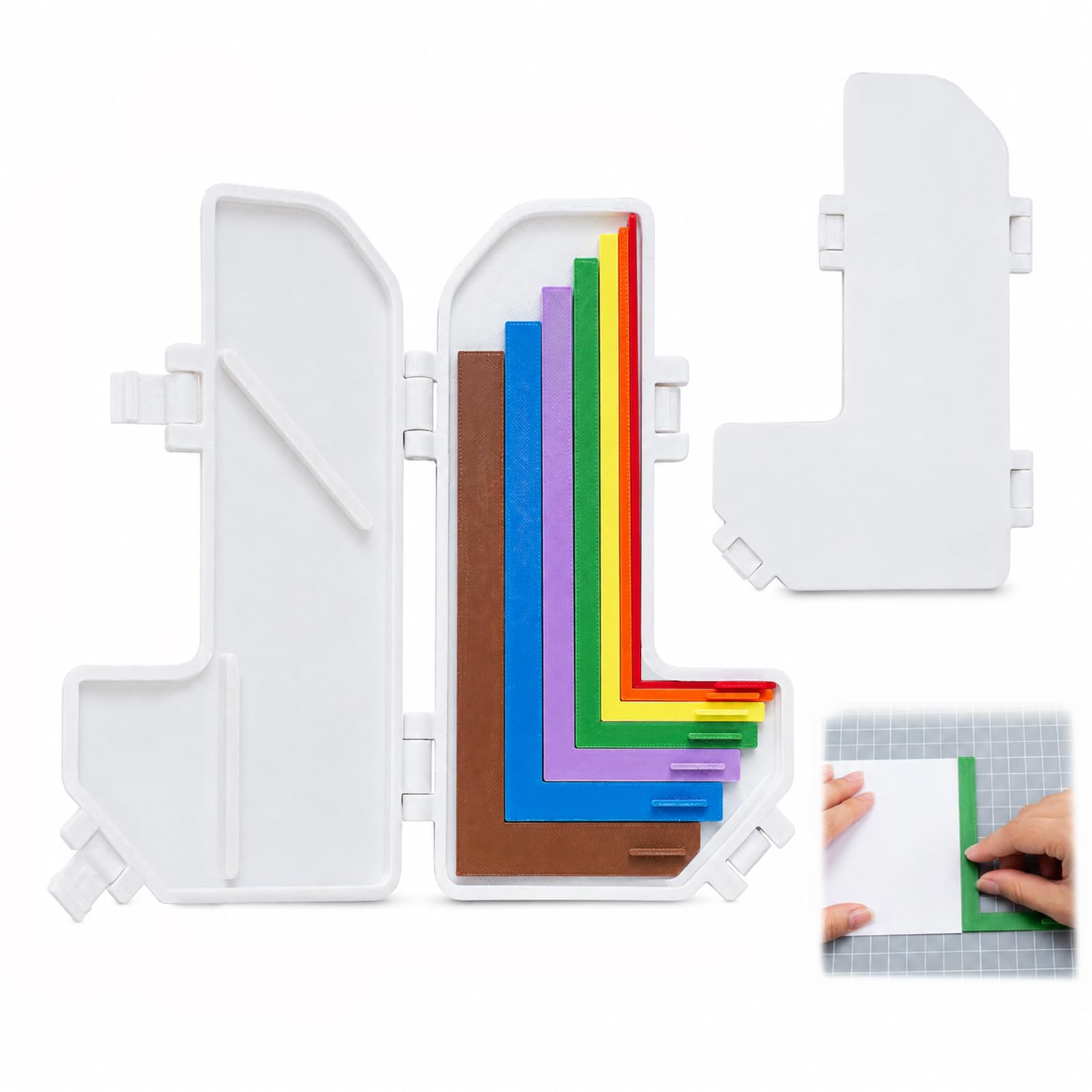 7Pcs Paper Crafting Alignment Guides with Storage Case, Precision Layering