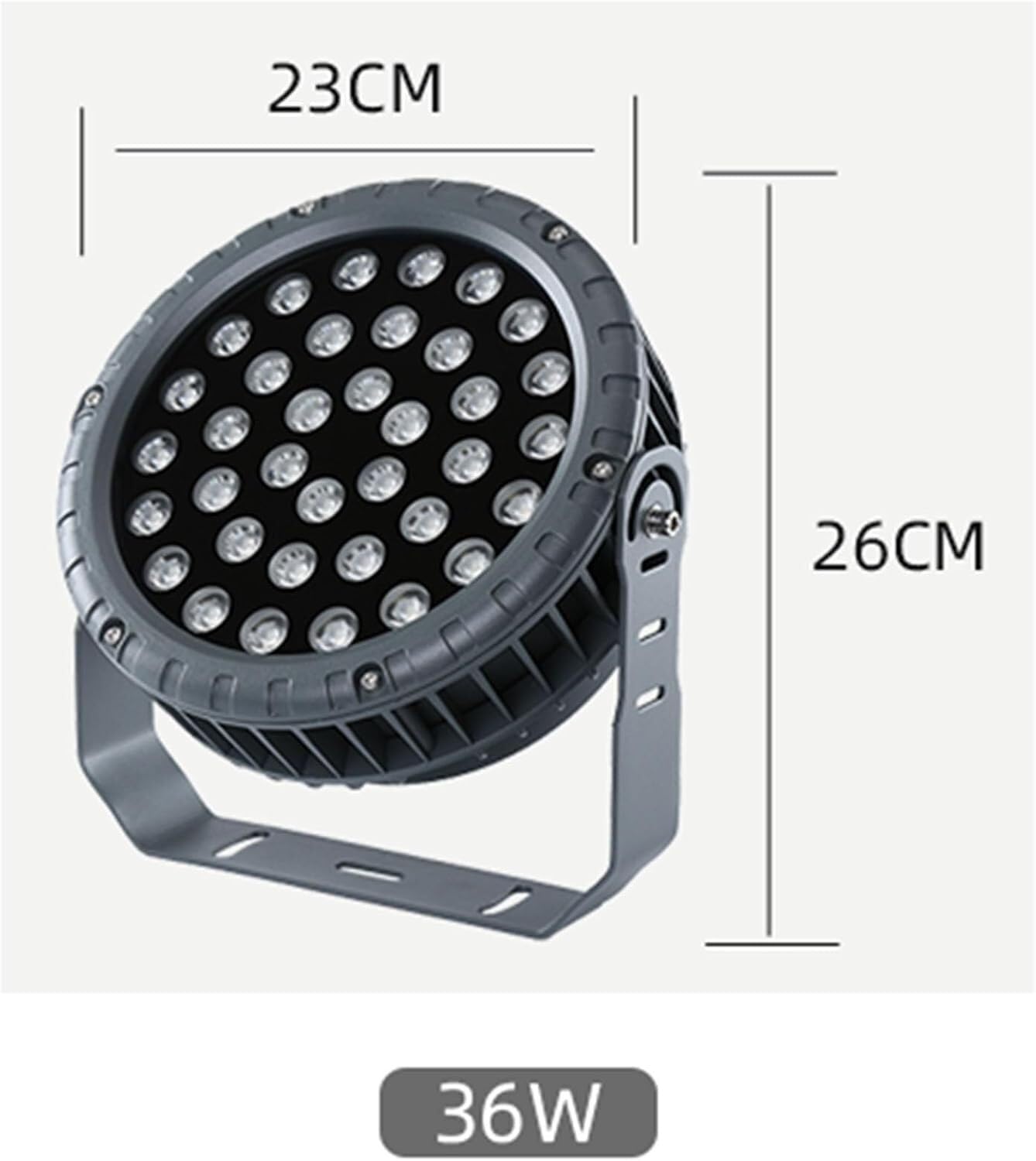 Reflektory LED Do Montażu Naziemnego — Zewnętrzne Oświetlenie Krajobrazowe LED, Wodoodporny Na Kółkach IP65, Regulowany Kąt Okrągłych Reflektorów Krajobrazowych Na Trawniku 85–265 V(White Light,24W)