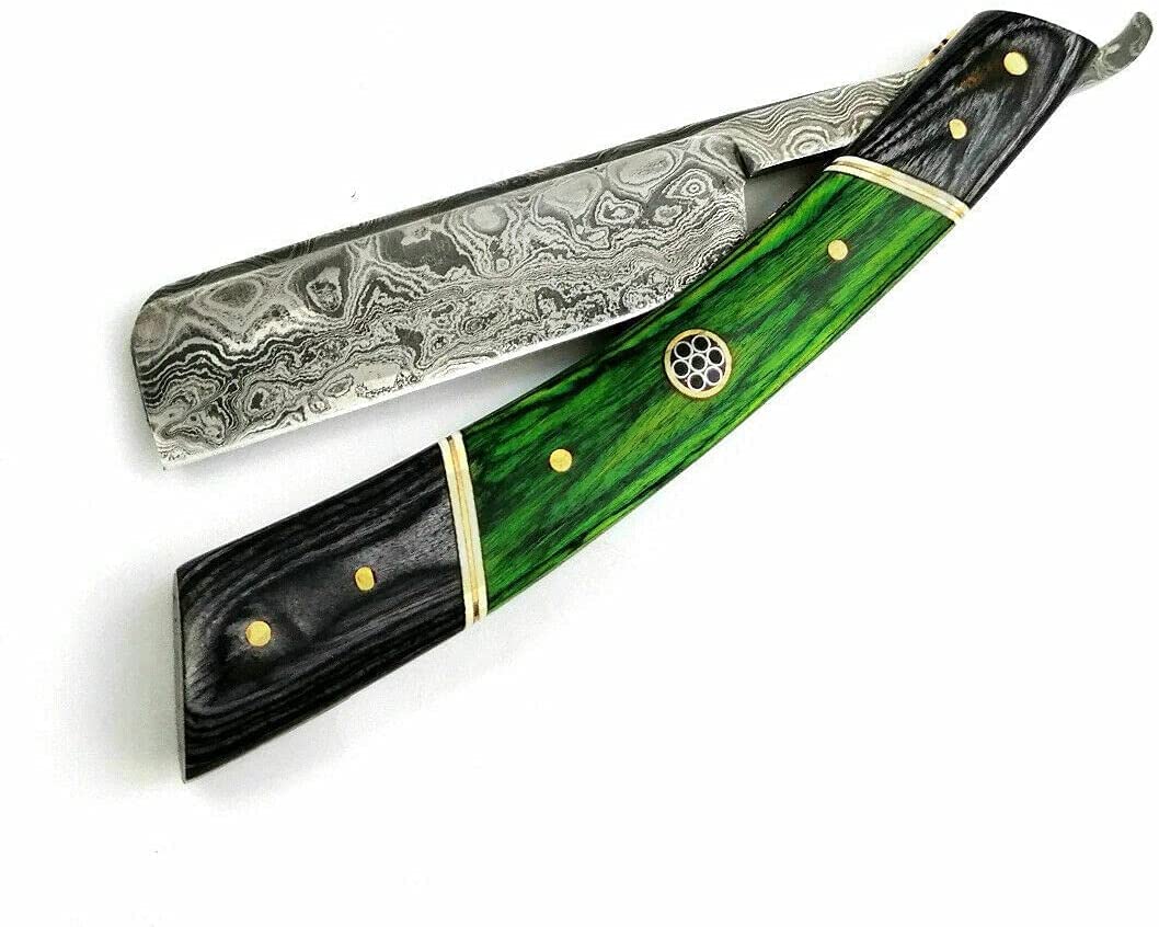 Sharpend Professional straight razor for men Handmade Damascus straight Razor kit Barber Razor Men shavette straight edge razor