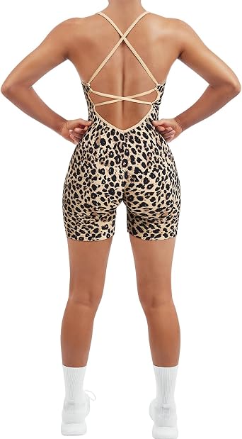 26% off: SUUKSESS Women Strappy Romper Seamless Jumpsuit Tummy Control Padded Sports Bra