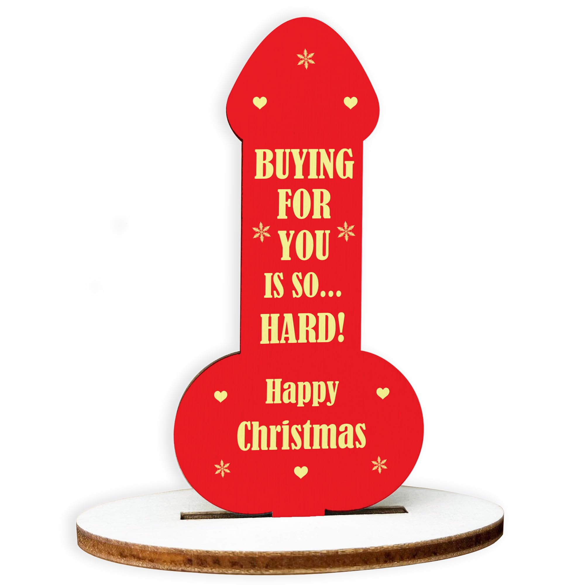 Red Ocean RUDE Gift For Him Her FUNNY Gift For Christmas Mum Dad Brother Sister Colleague Friend Gifts Wood Plaque Novelty Gift For Christmas Keepsake