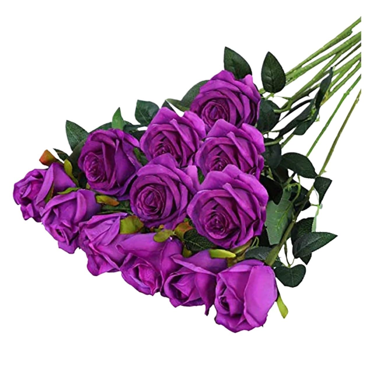 MWAHJU 12pcs Realistic Artificial Rose Bouquet For Weddings, Birthdays, And More For Floral Arrangements And Home Decormeasurement For Home