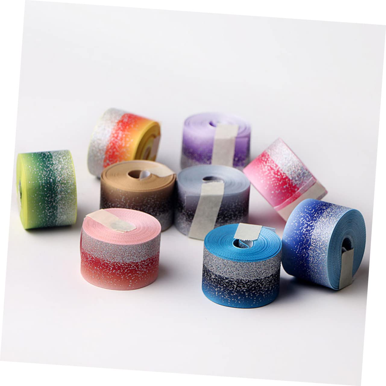 SHINEOFI 3 Nastri in Grosgrain Trasparente Da 38 Mm A Righe Sfumate Per Lavori Artigianali 5 Iarde/rotolo Versatili Per Confezionare Bouquet E Palloncini.
