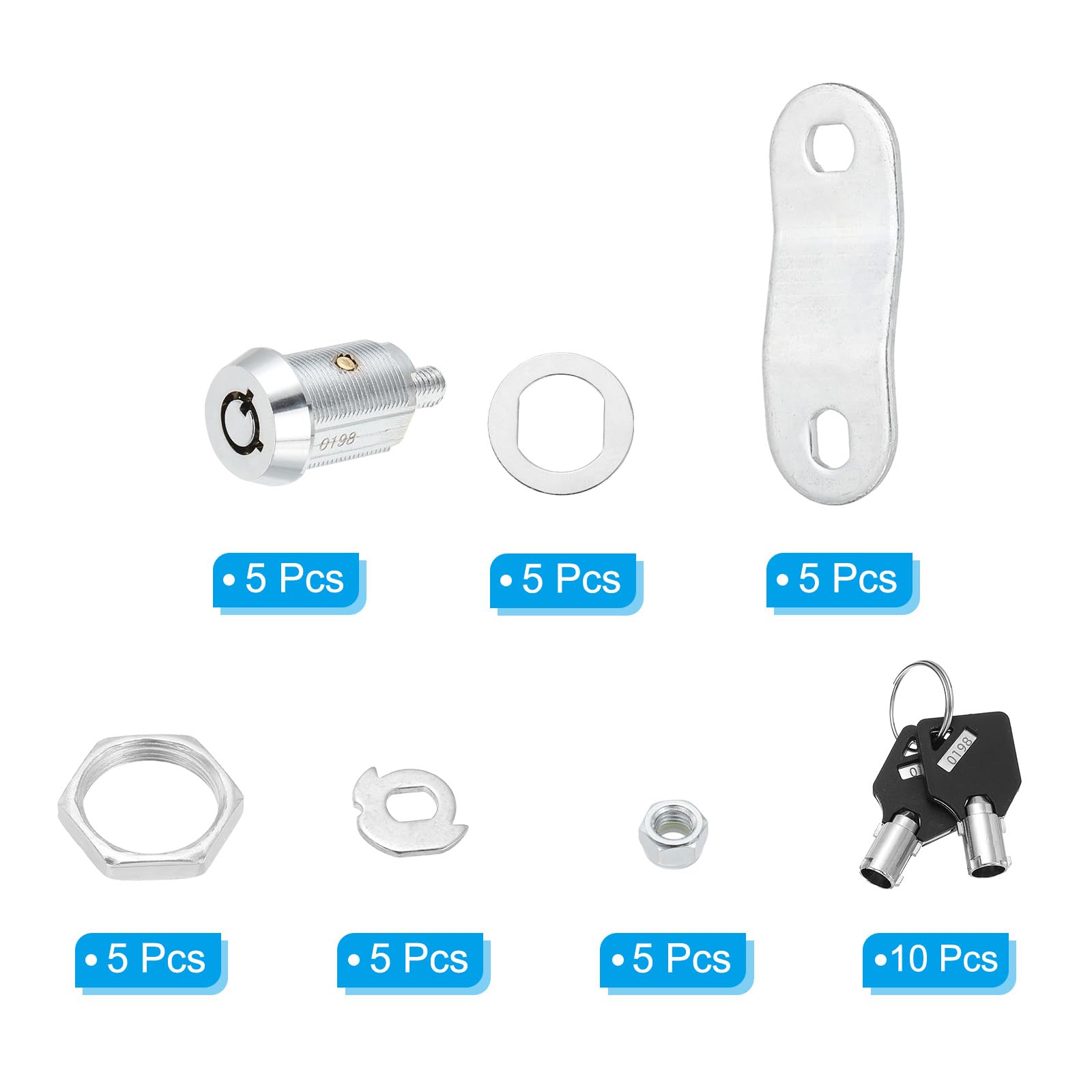 PATIKIL 1/8 Inch Cabinet Locks with Key - Image 3