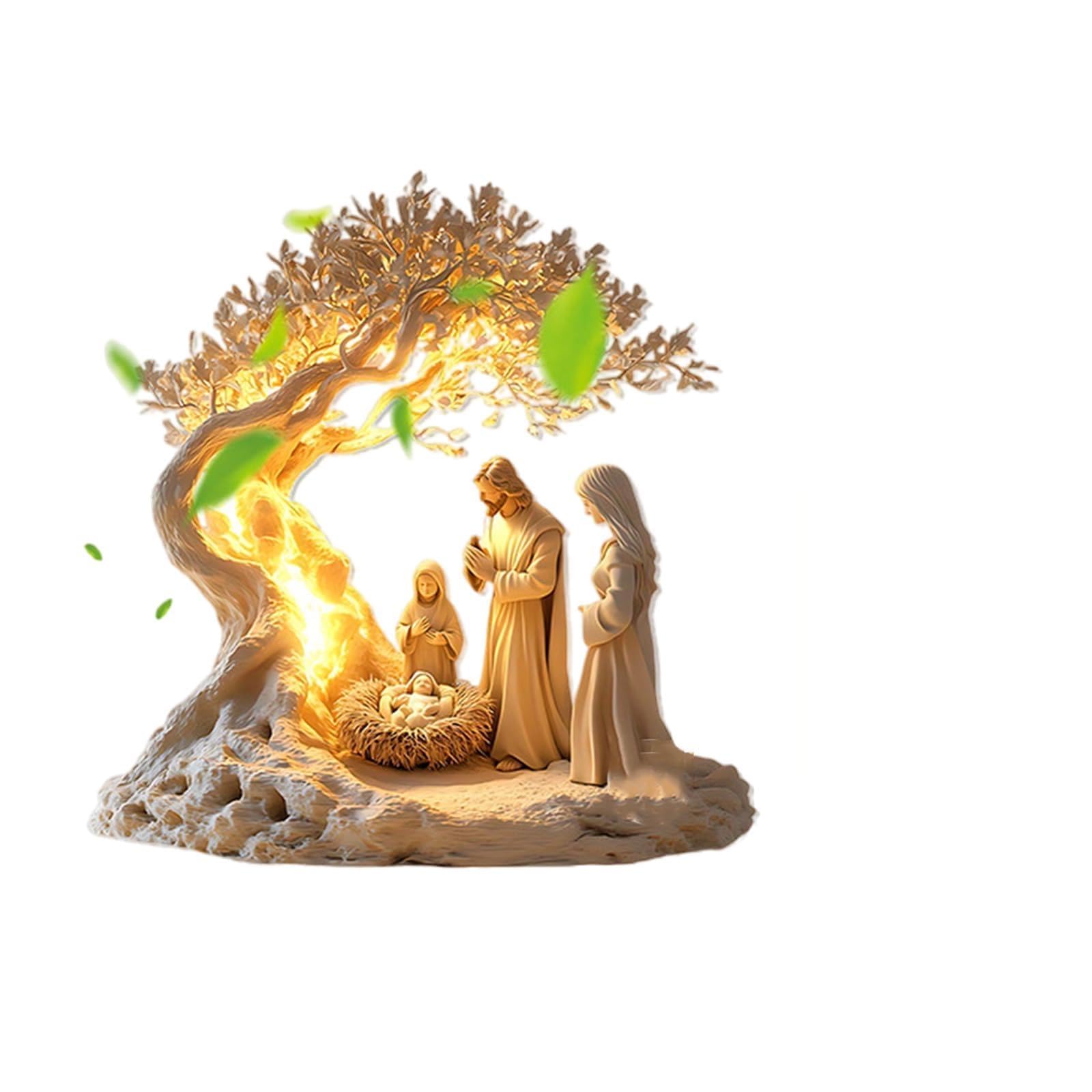 Osniyaw Multicolor Flat 2D Acrylic Nativity Scene Table Decoration Desk Decoration For Religious And Office Decorations Holy Family