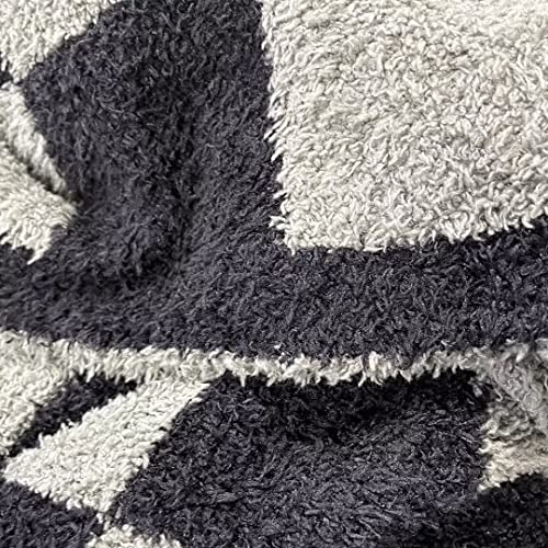Ultra Soft Checkered Blanket Black Cozy Buffalo Check Throw Fluffy Knitted Reversible Throw Blanket Lightweight Fleece Checkerboard Grid Blanket For Sofa Couch Bed Travel, Graphite/Carbon, 51''X63'' #TOP3