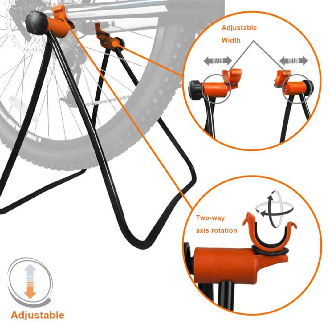 Supporto per bici per manutenzione supporto per bici pieghevole stand in alluminio supporto per bici bici altezza portatile riparazione di bici regolabile per uso esterno interno.