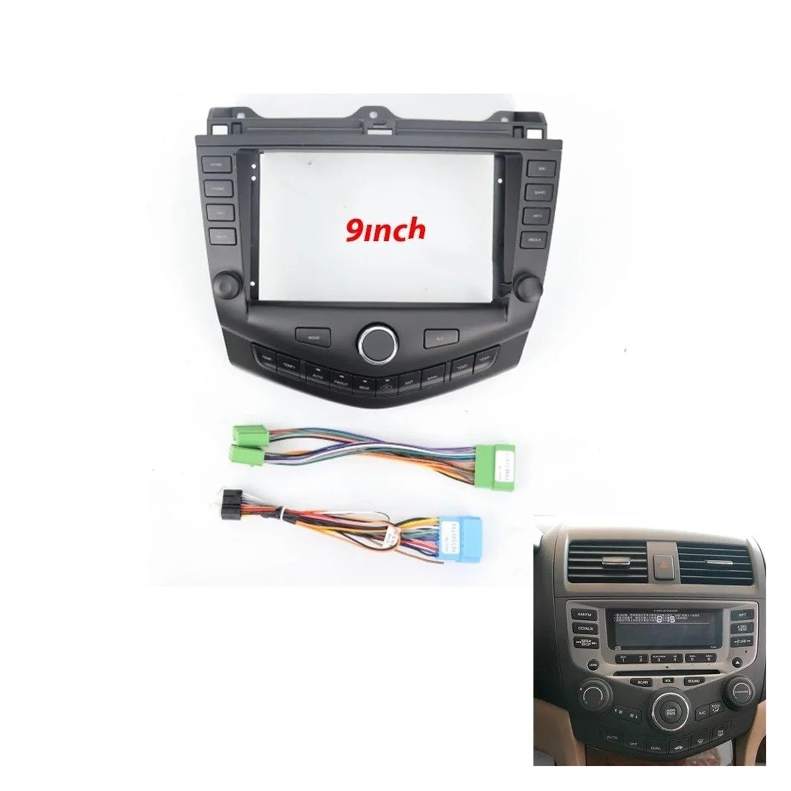 Mascherina Autoradio Cornice Stereo 9/9.7/10.1 Pollici Android Autoradio Fascia Lettore Stereo Cornice 2DIN unità Testa Dash Panel per Accord 7TH 2003 2004 2005 2006 2007