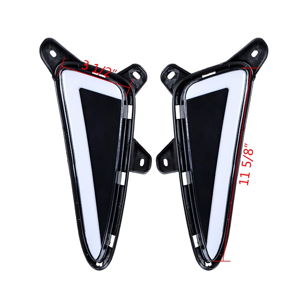 amopacorp Left Right Front DRL Driving Lamps with Turn Signal Lights Compatible with 2016 2017 2018 2019 Toyota C-HR