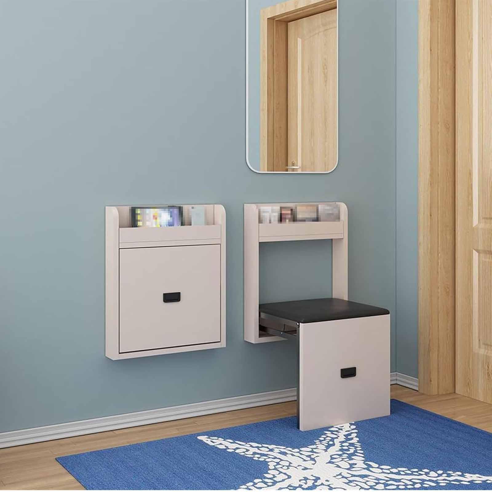 Składane krzesło z litego drewna wejście niewidoczny stołek do przewijania butów ławka ścienna oszczędność miejsca ze śrubami łatwy w instalacji C 40 cm * 52 cm