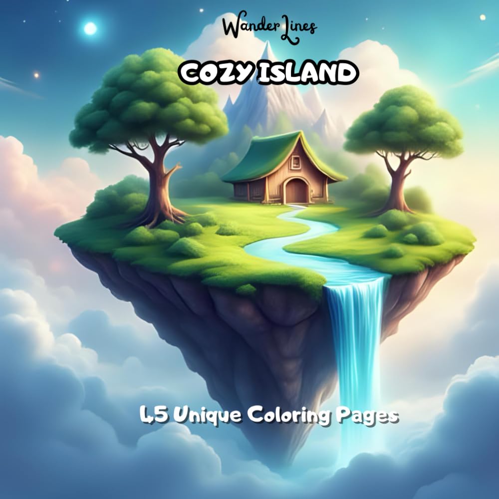 Cozy Island: Floating Islands Coloring Book for Kids and Adults – 45 Relaxing Pages to Color, Dream, and Escape