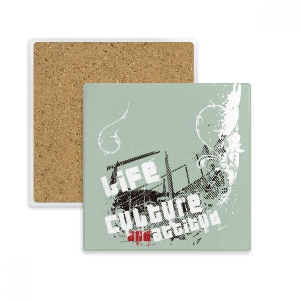 Dessous de verre en pierre absorbante et support mug style Graffiti Street Art