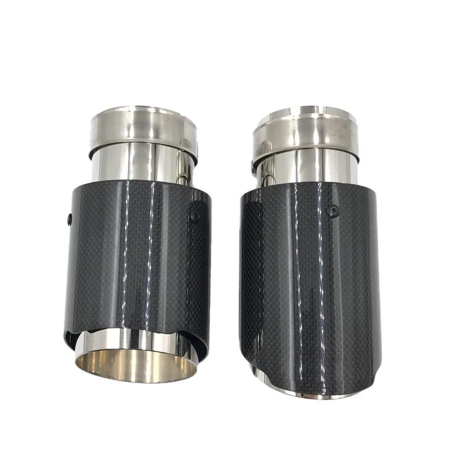 Tubo Escape Coche 1 Pieza Sistema Escape Coche Carbono Brillante Tubo Escape Con Punta Silenciador Acero Inoxidable Plateado Recto Universal Para Golf 7 Cola Escape Tubo (Size : 70MM IN 114MM OUT)