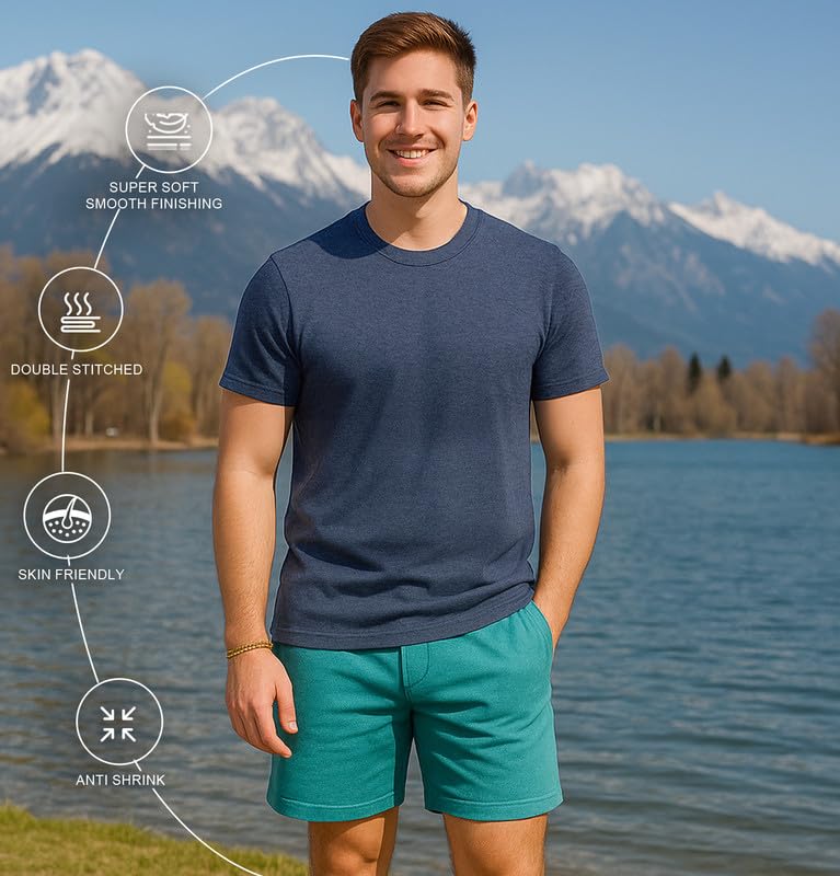 Image of Sleepynuts Men's Regular Fit Round Neck Half Sleeves Solid Casual Wear T-Shirt