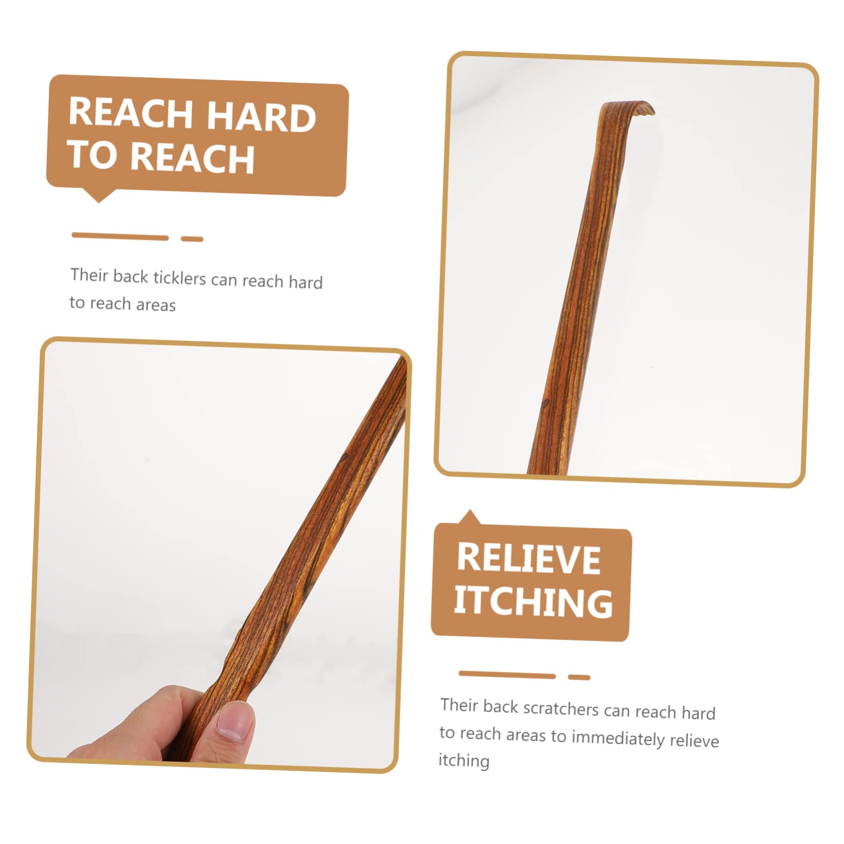 VALICLUD 3 Piezas cosquillas picar extensible músculo cuerpo dedos rascador retráctil rascadores de espalda conveniente rascador garra rascador Sándalo Brown