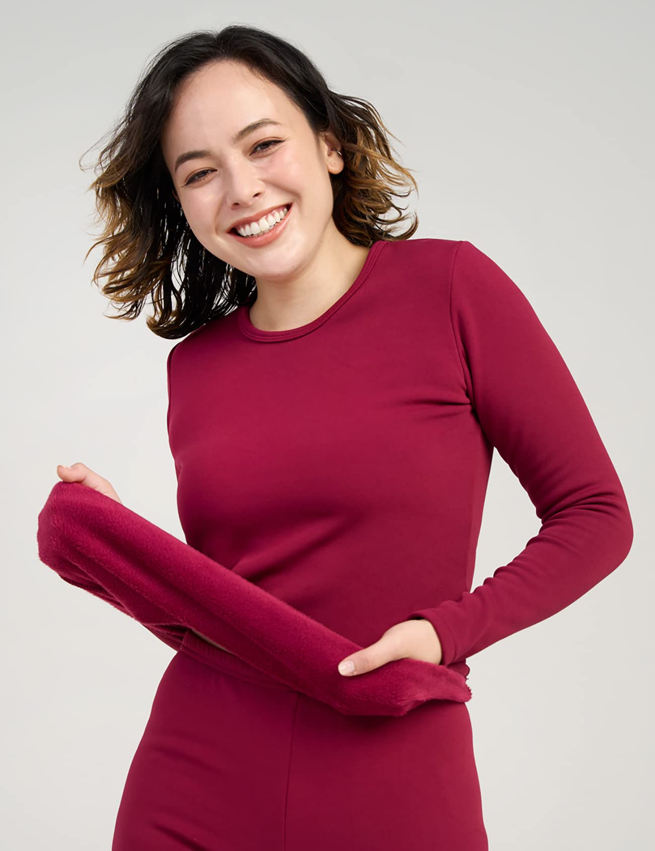LAPASA Pacco da 2 o 1 Maglia Termica Donna Manica Lunga Fodera in Micro Pile - Pigiama Abbigliamento Intimo Canottiera Calda Elegante Elastica Traspirante Sportiva L15/L39/L42