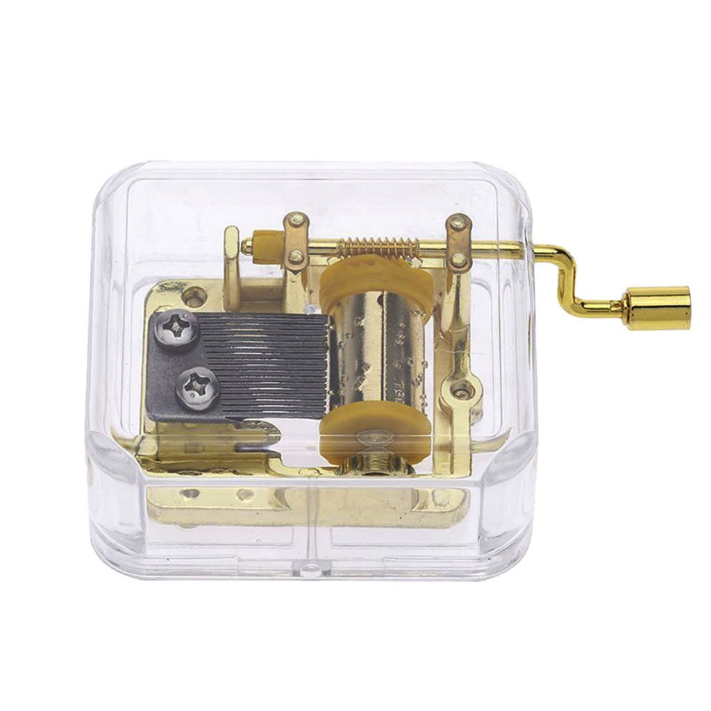 Geardeangloow Gold, Over The Rainbow Hand Crank Music Box Movement Play Over The Rainbow - Gold