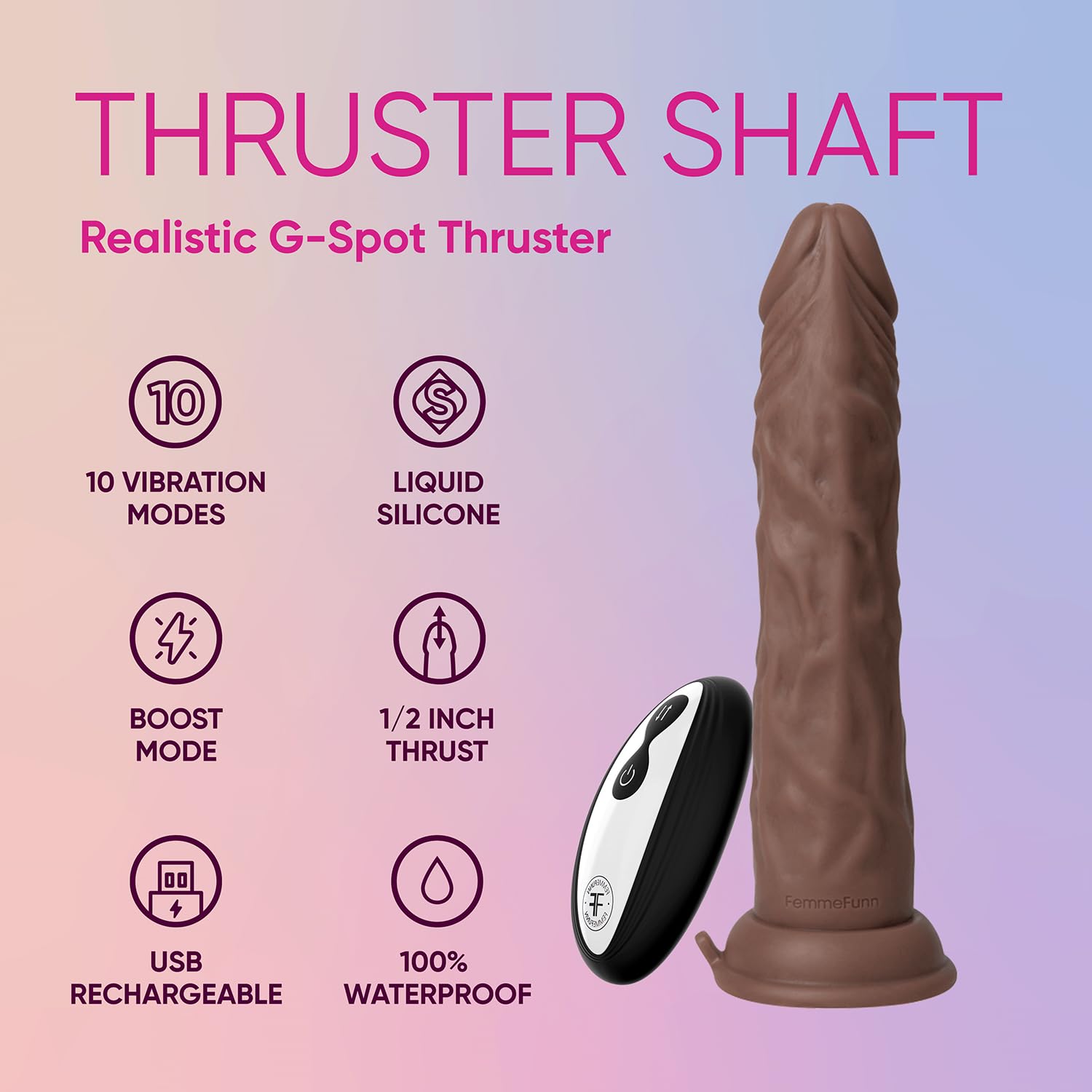 Femmefunn Thruster Shaft Dildo Brown 22,3 cm