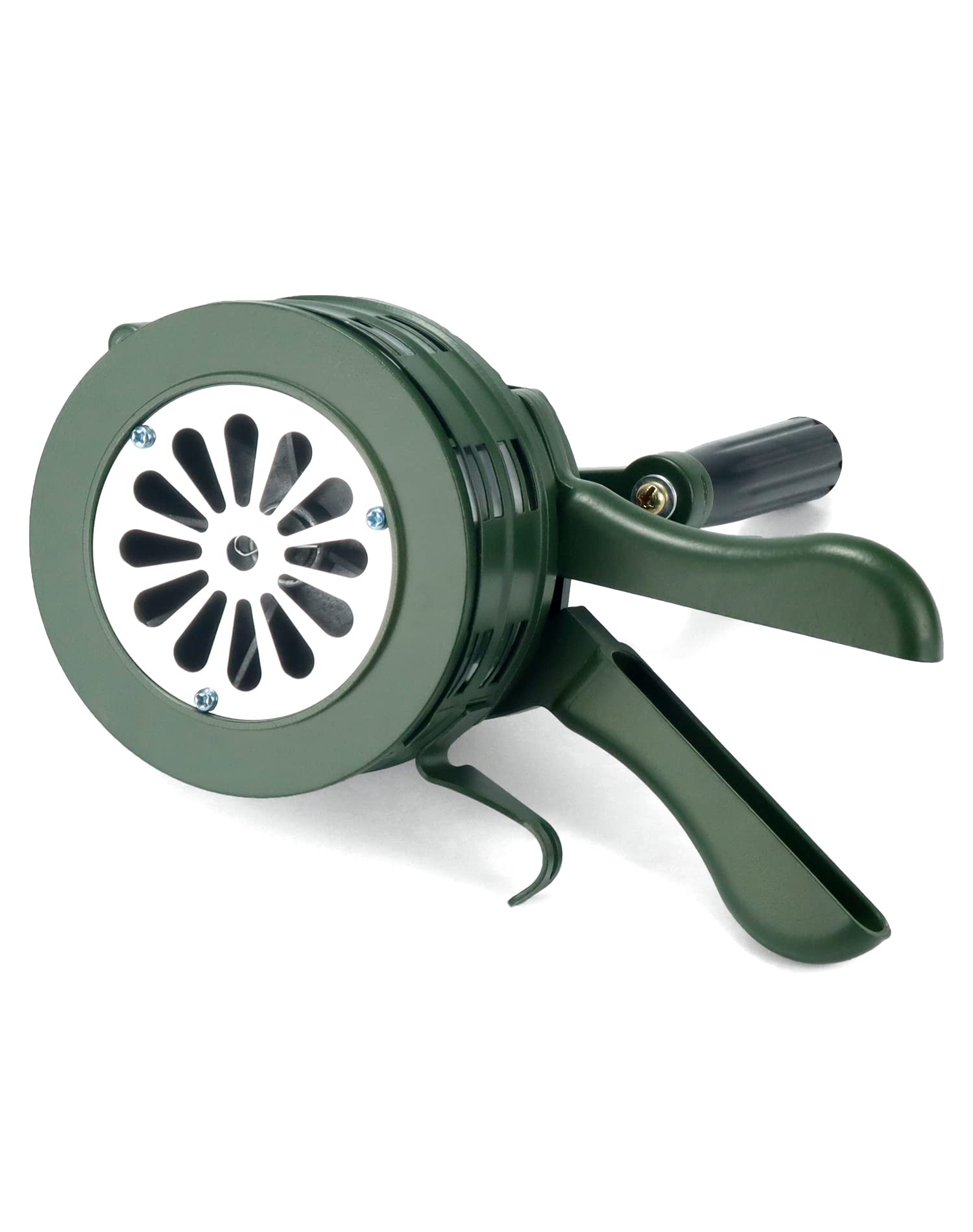 QWORK Hand Crank Siren Horn, Hand Loud Crank, Emergency Safety Manual Siren, Portable Hand Held Siren Horns Alarm, Green