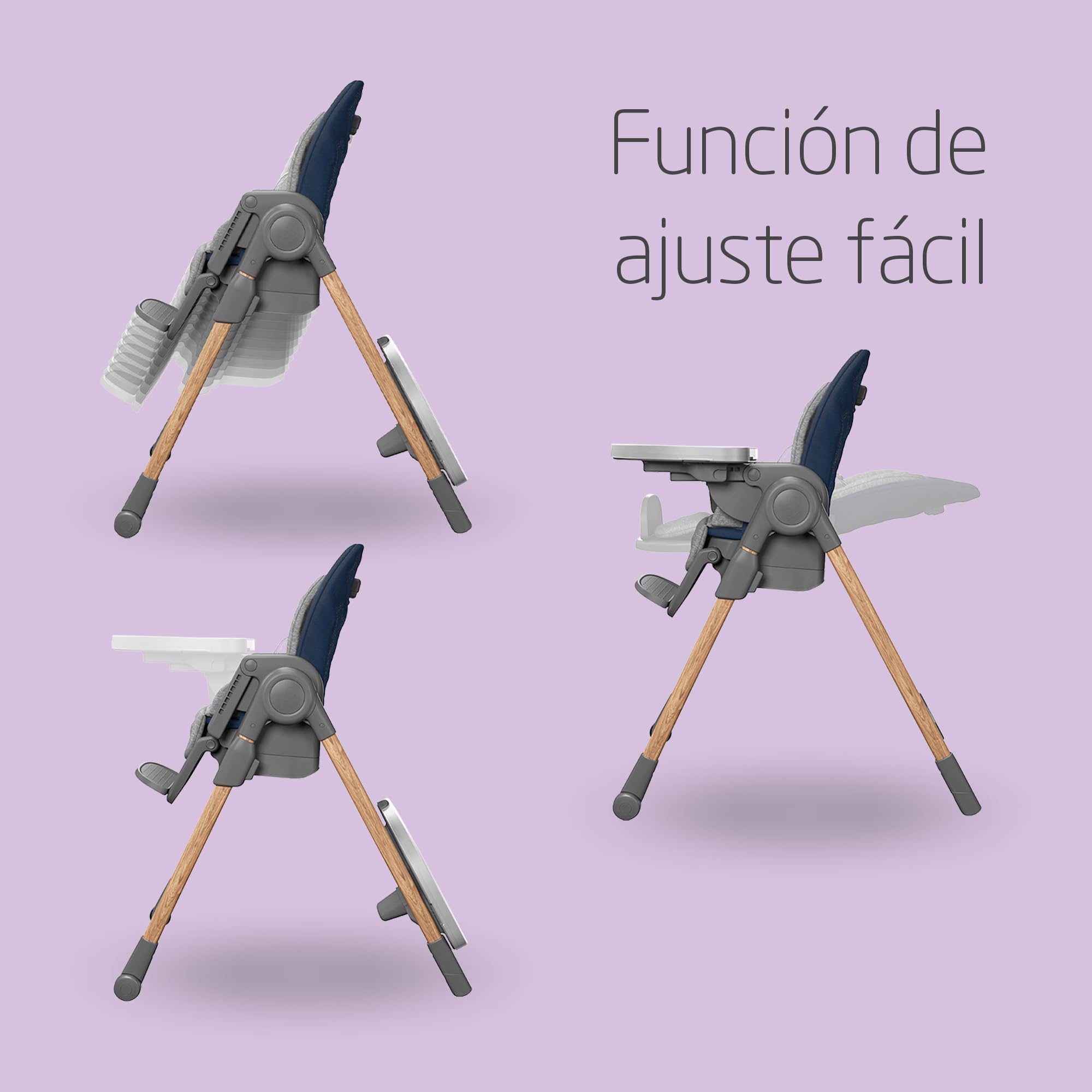 Maxi-Cosi Minla trona Evolutiva, reclinable y plegable, 6 en 1, silla portátil de viaje convertible para niños y Asiento Elevador, crece con el niño 0 meses - 14 años, essential blue
