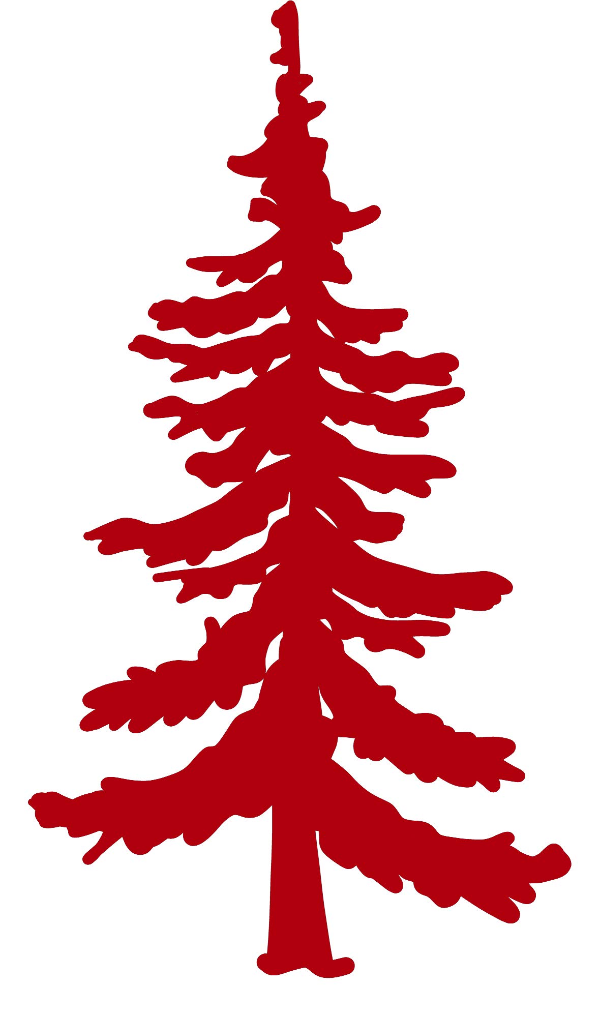 Pine Tree Vinyl Decal - 5 Inches - for Cars, Trucks, Windows, Laptops, Tablets - Outdoor-Grade 2.5mil Thick Vinyl - Red