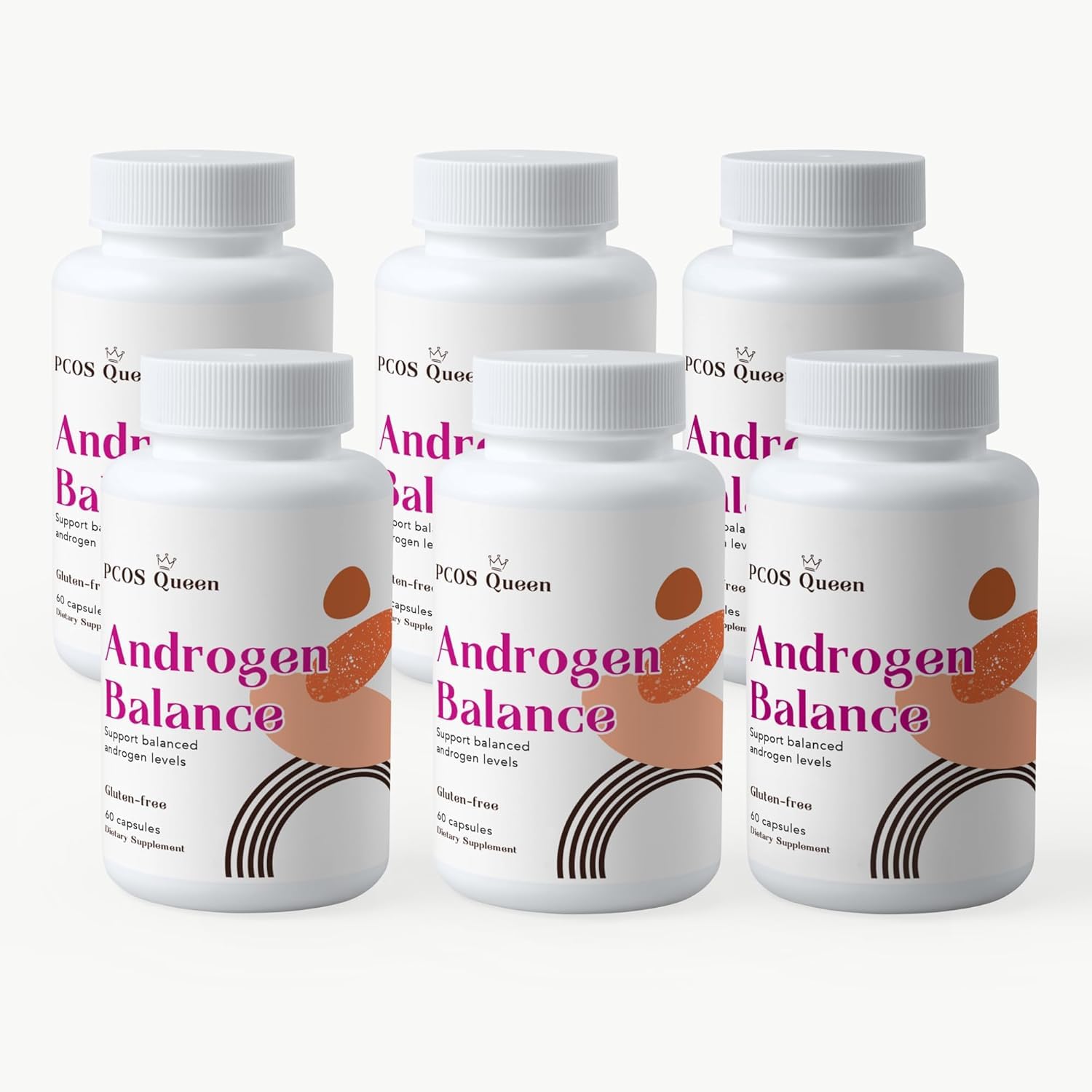 Androgen Balance - Hormone Balancing Supplement for Women - Support for Excess Body Or Facial Hair, Balding, Fertility (6 Bottles)