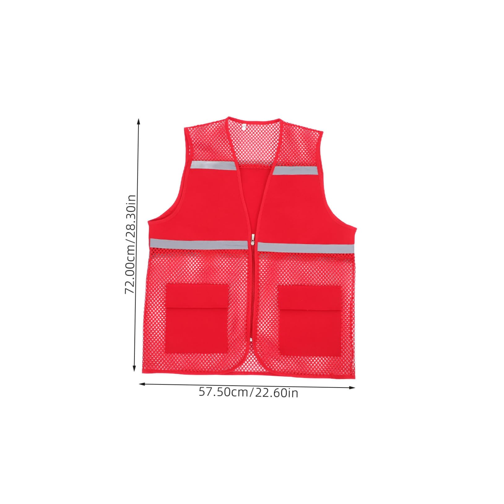 Uonlytech Red High Visibility Reflective Breathable Mesh Construction Vest for Men and Women Durable and Easy to Clean for Outdoor Activities and Emergency Use