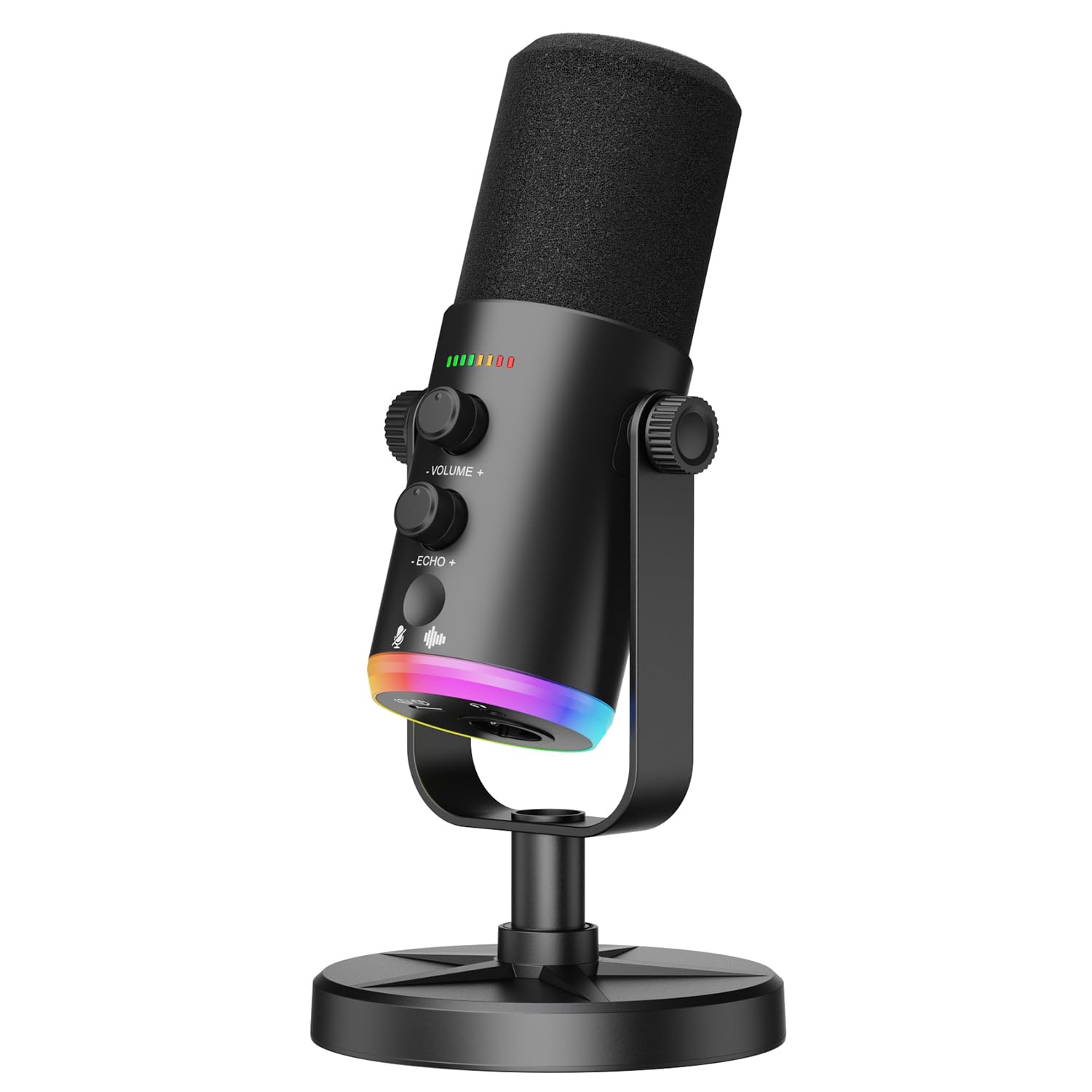 다이나믹 마이크, USB-C/XLR 팟캐스트 녹음 PC 마이크, 팟캐스트 녹음 스트리밍 게임용 RGB 조명, 음소거 버튼, 데스크탑 스탠드, 헤드폰 잭, 틱톡 유튜브 노래용 보컬 마이크
