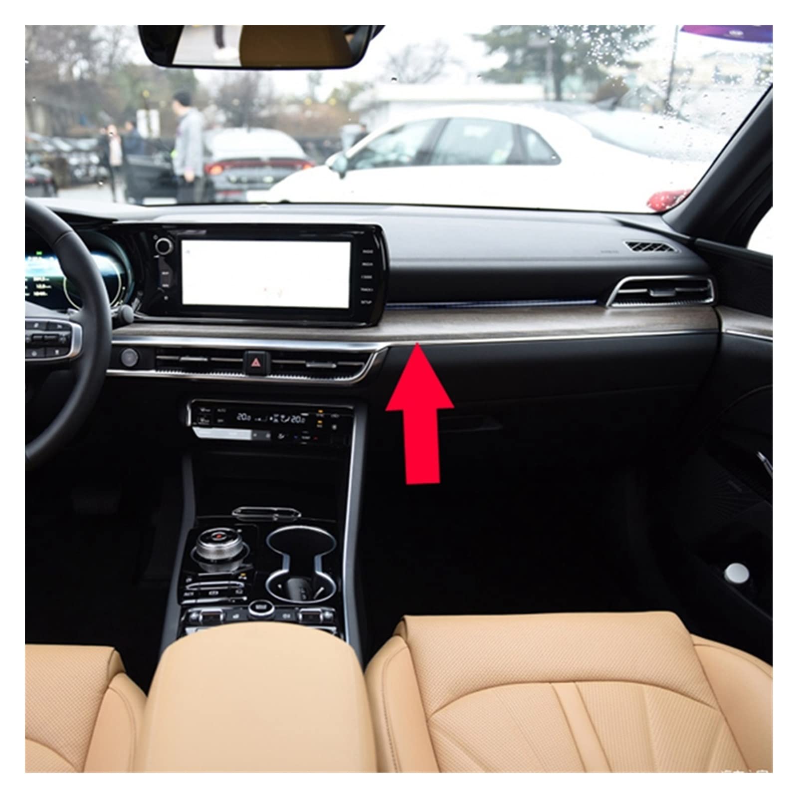 Konsola środkowa samochodu listwa wykończeniowa wykończenie wnętrza panelu przyrządów pasuje do Kia K5 Optima (DL3) 2020 2021 Auto akcesoria do wykończenia zestawy naklejek ochronnych