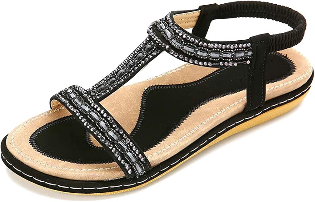 ladies flat walking sandals