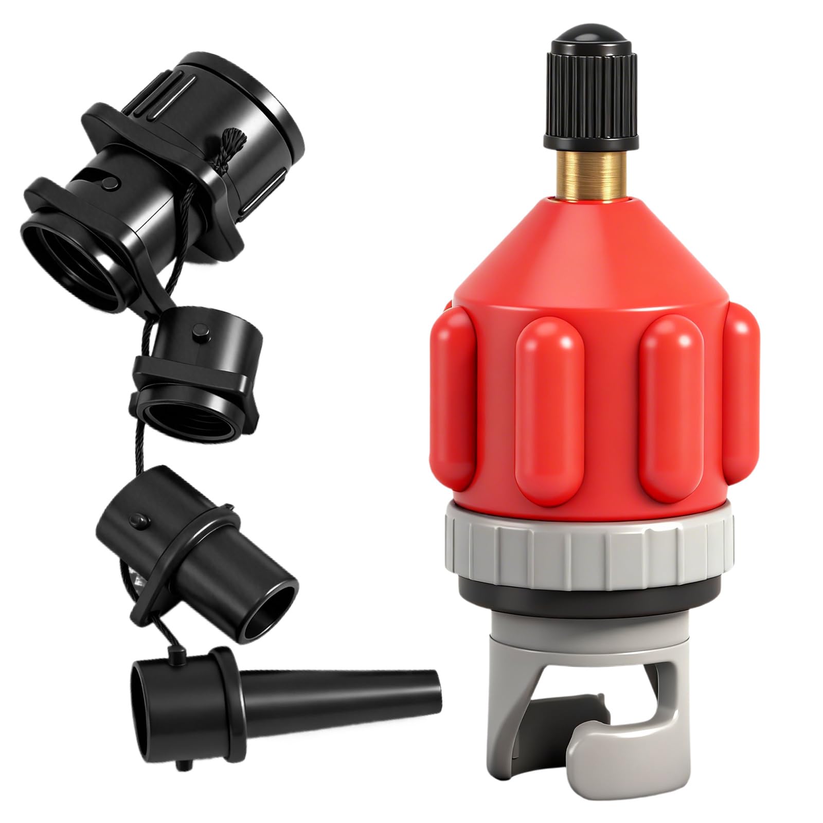 SUP Pump Adapter Air Valve Converter Air Pump Converter Paddle Board Pump Adaptor with 4Air Valve Nozzles Universal Multifunction Air Valve Attachment for Inflatable Boat Stand Up Board Inflatable Bed