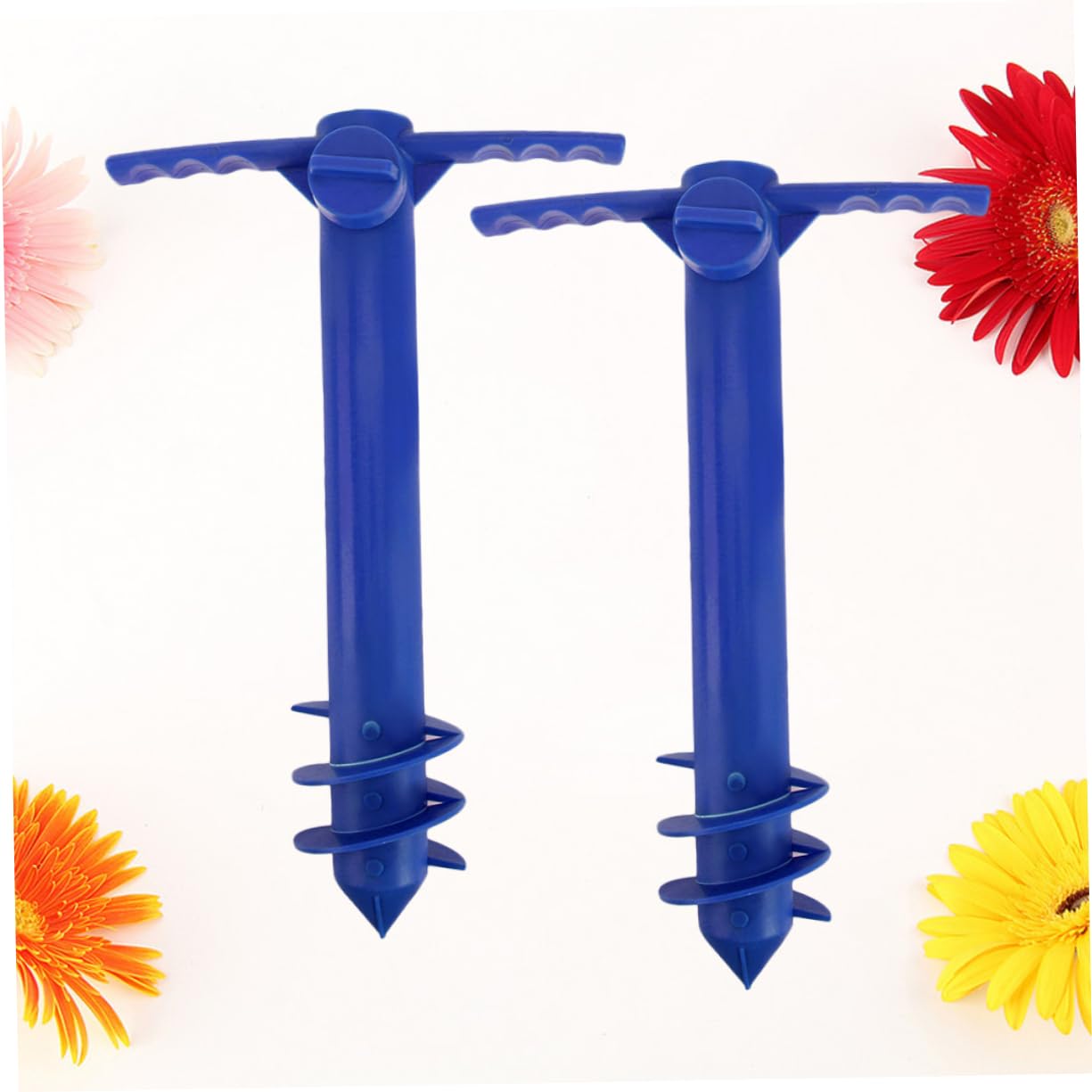 UKCOCO 2pcs Ancre de Sable pour Parasol de Plage Bleu Fixation Stabile pour Sable Évite Le Renversement Déplacement Facile à Transporter
