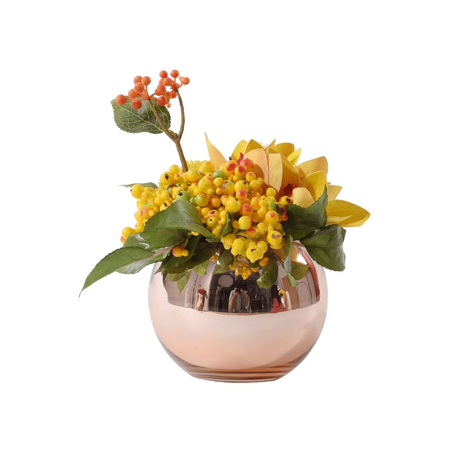 Fleurs artificielles haut de gamme et fausses plantes de bonsai en verre galvanisé