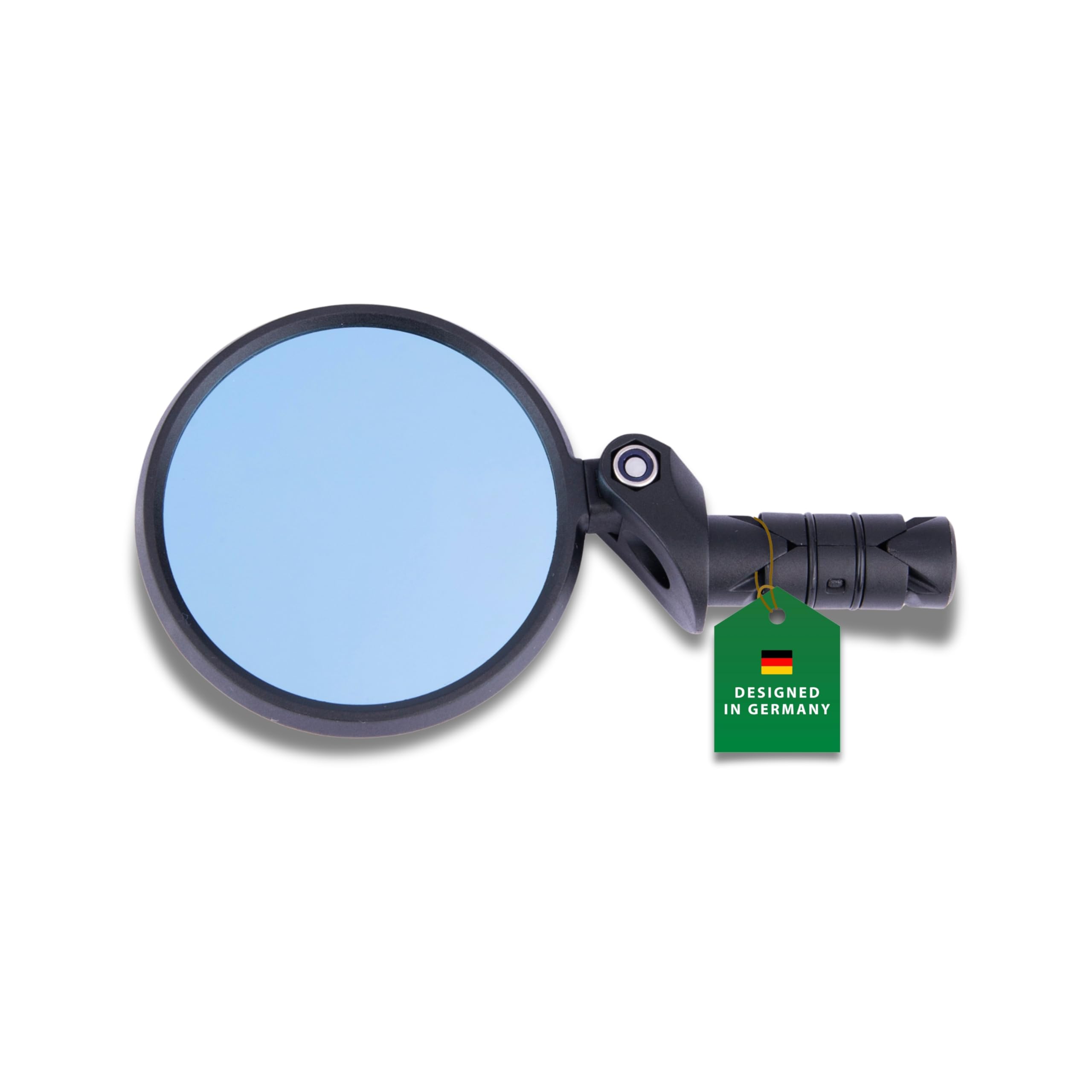 CONTEC E-View XS Fahrradspiegel, E-Bike Rückspiegel mit Edelstahllinse Ø 62 mm, Glare oder Dazz Linse, Lenker-Innenklemmung Ø 16 mm, rechts & links montierbar, robust & schwarz