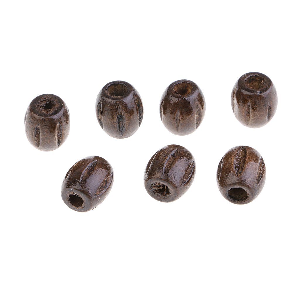 SFC 100 Pieces 10x8mm Natural Wooden Beads Wood